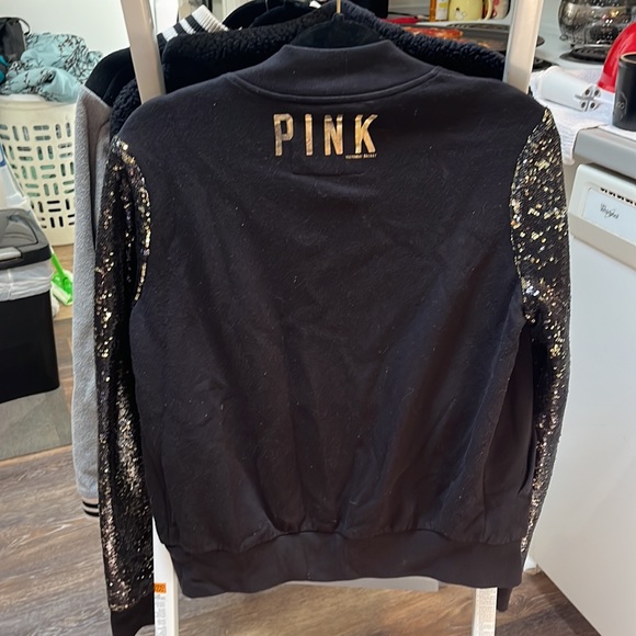 PINK Varsity Jacket with sequins on the sleeves - Picture 4 of 4